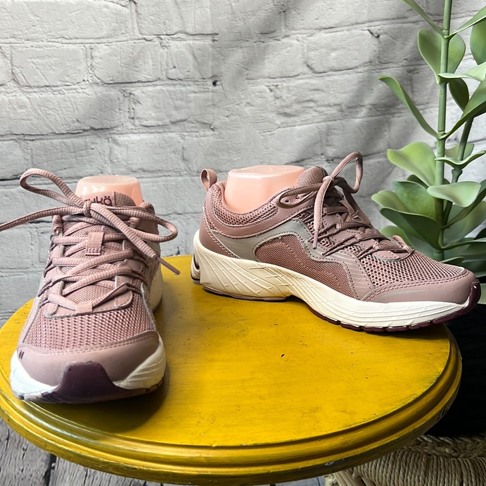 Ryka Intrigue walking sneaker rose mauve mesh lace up memory foam insole